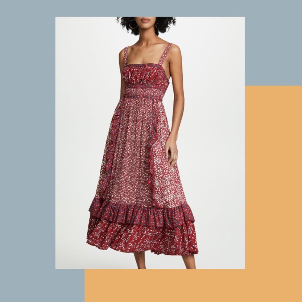 FREE PEOPLE YESICA FLORAL MAXI DRESS